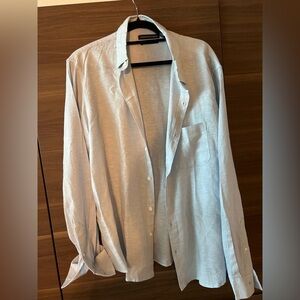 Saks Fifth Avenue Light Blue linen Shirt